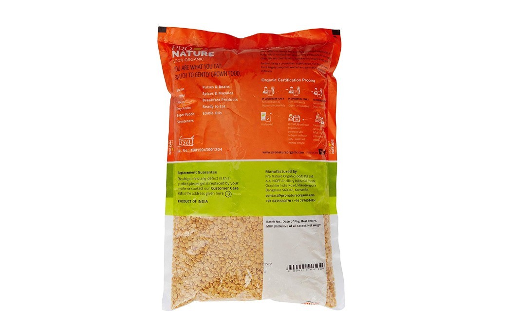 Pro Nature Organic Tur Dal    Pack  500 grams